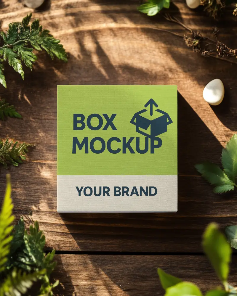 Minimalist Pine Box Mockup Background Light Wood Tone Clean And Modern Design 069