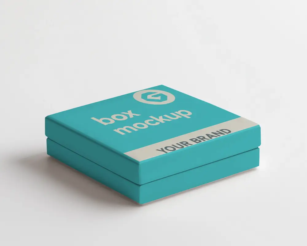 Minimalist Square Box Mockup With Soft Shadows On White Background Luxury Packaging Design 0141