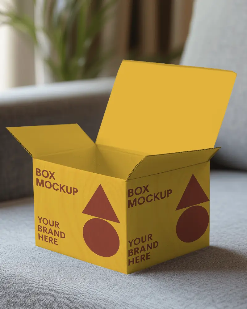 Modern Cozy Living Room Open Box Mockup Soft Natural Lighting Relaxed And Inviting Atmosphere 0182