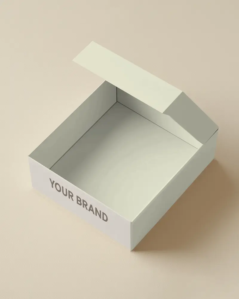Open Box Mockup Minimalist Packaging Design On Soft Beige Background Clean And Modern 0115