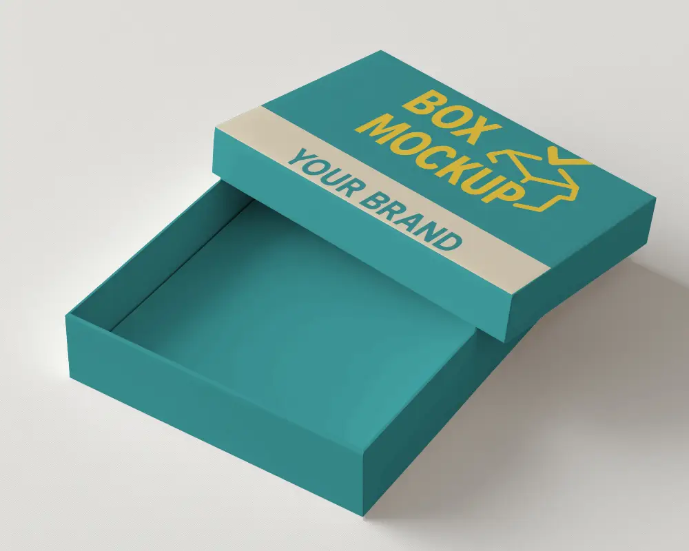 Open Lid Box Mockup On Neutral Background With Soft Shadows Minimalist Packaging Showcase 0144
