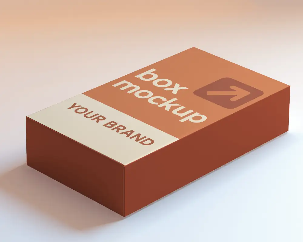 Soft Gradient Box Mockup Sleek White Packaging With Warm Peach And Cool Blue Lighting Modern And Minimal 083