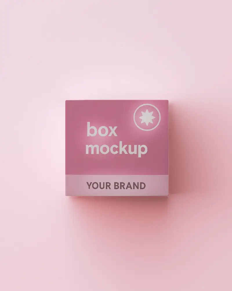 Soft Pastel Box Mockup Square White Packaging On Light Pink Background Clean And Elegant 087