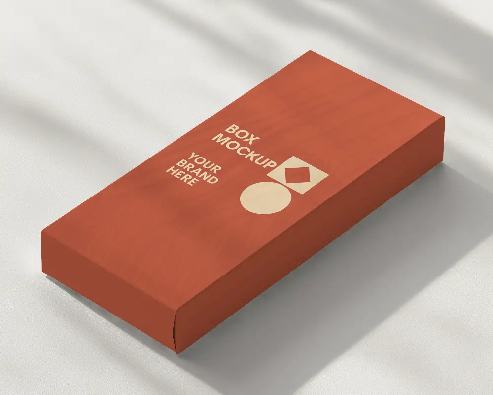 Sunlit Long Rectangle Box Mockup Soft Shadows On Neutral Background Minimal And Elegant Packaging 096