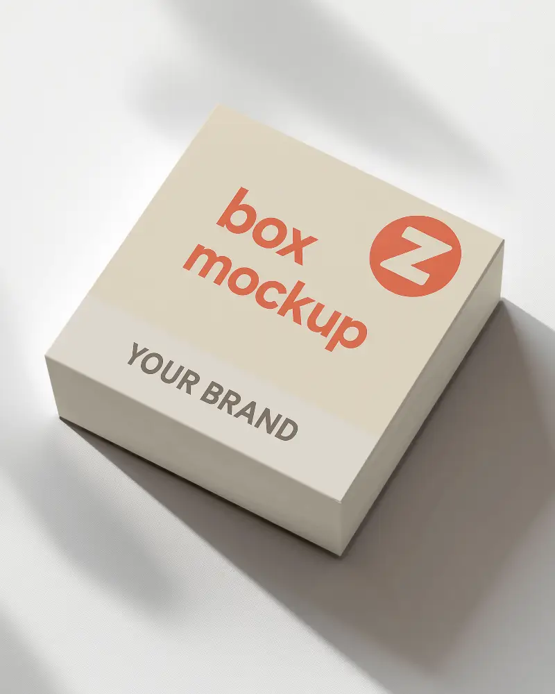Sunlit Minimalist Box Mockup White Square Packaging On Bright Surface With Soft Shadows Clean And Modern Design 090