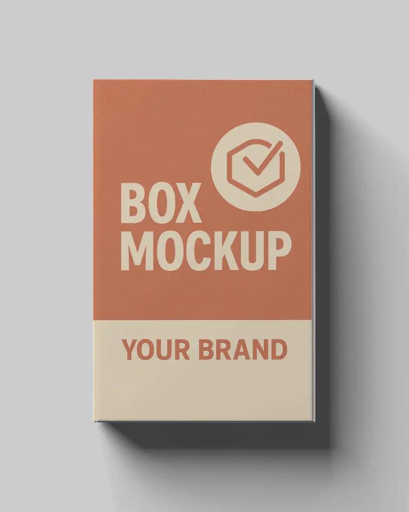 Tall Rectangular Box Mockup Front View Soft Lighting Clean Minimalist Packaging 0102