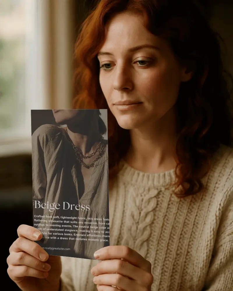 Woman Holding Blank Brochure Mockup For Design Presentation And Promotional Material