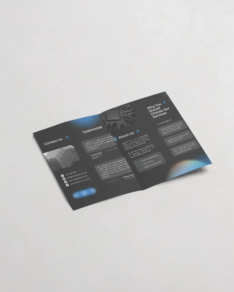Blank Bifold Brochure Mockup Isolated On Modern Minimalist Background Design