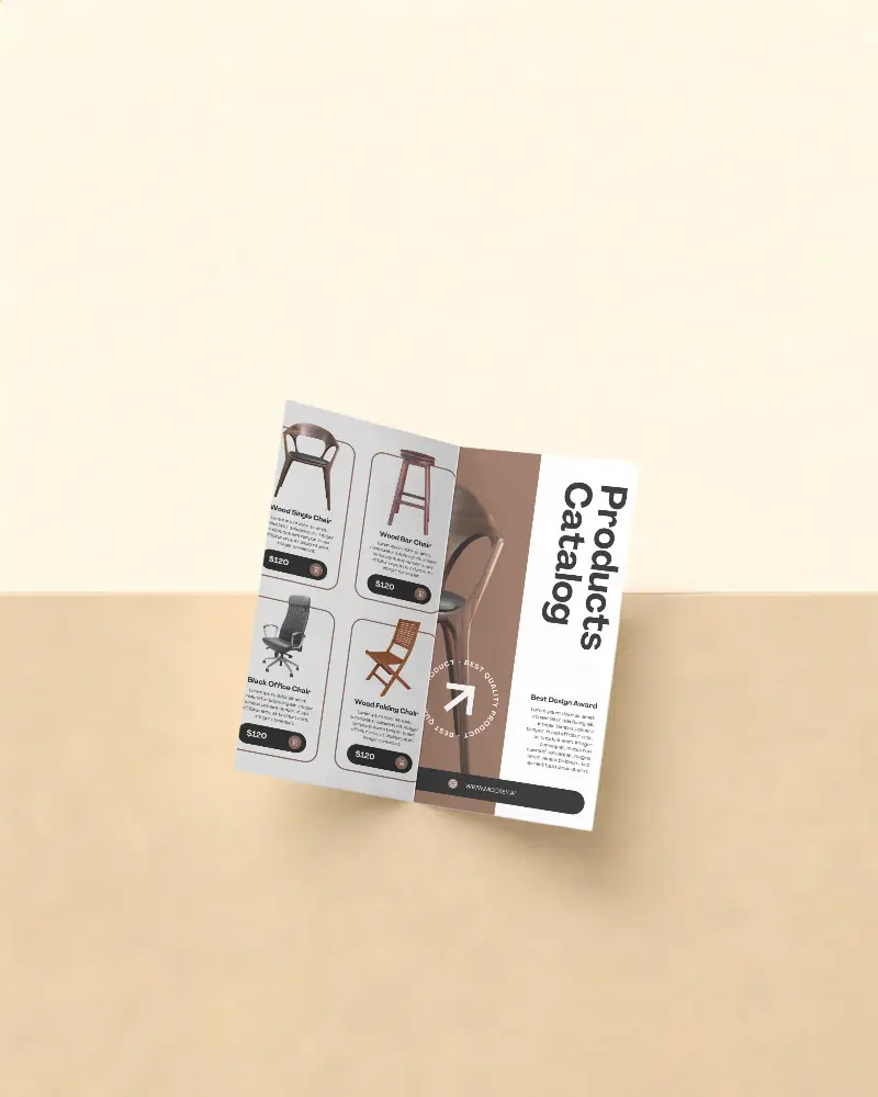 Isolated Brochure Mockup For Branding Presentation On Simple Background
