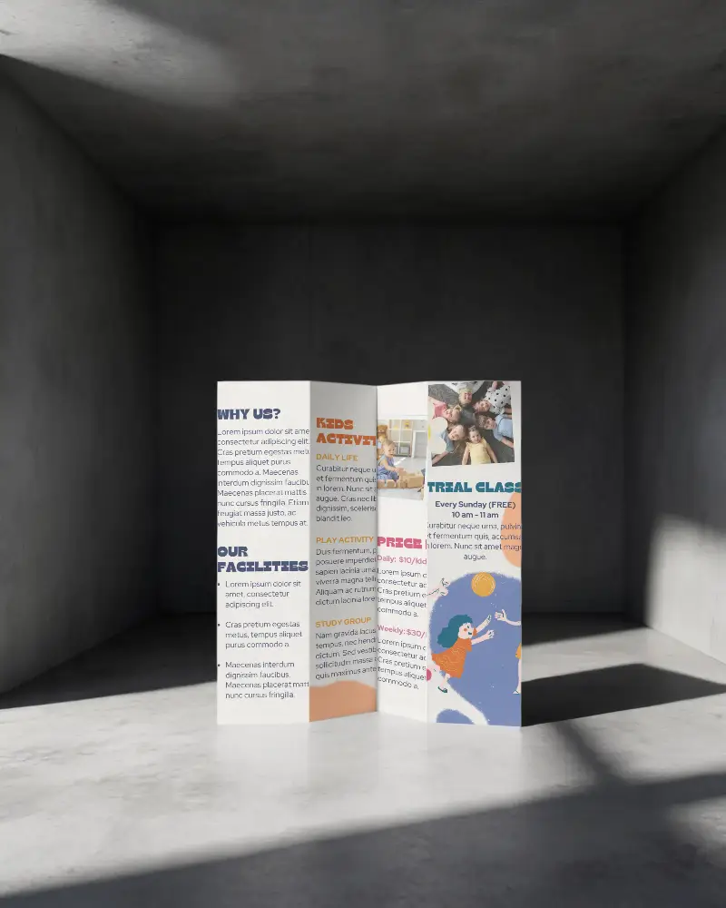 Brochure Mockup With Shadows For Graphic Design And Advertising Layouts
