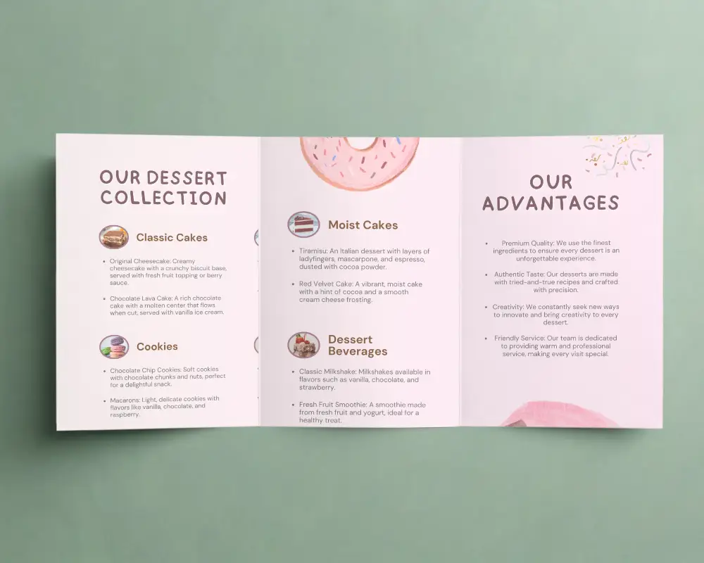 Blank Trifold Brochure Mockup For Branding And Marketing Presentation Template Design