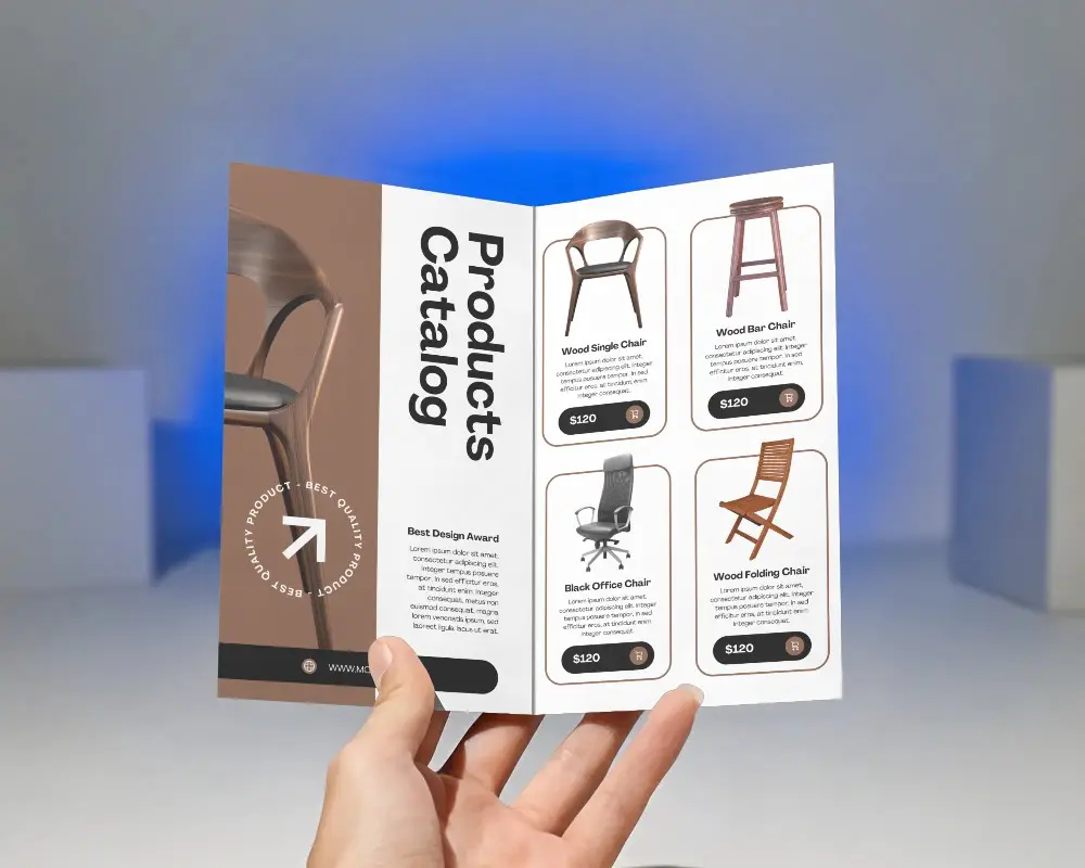 Clean Empty Brochure Mockup Held Manually Ideal For Corporate Print Material Showcase