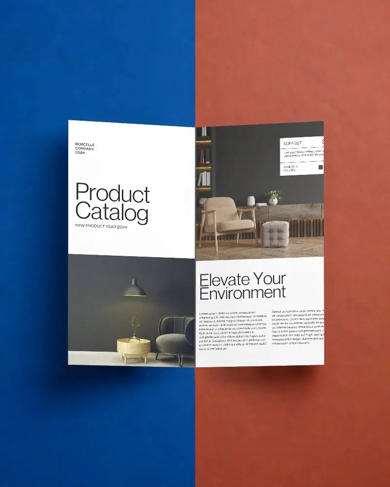 Clean Folded Paper Brochure Mockup Layout For Business Promotion And Graphic Design Use