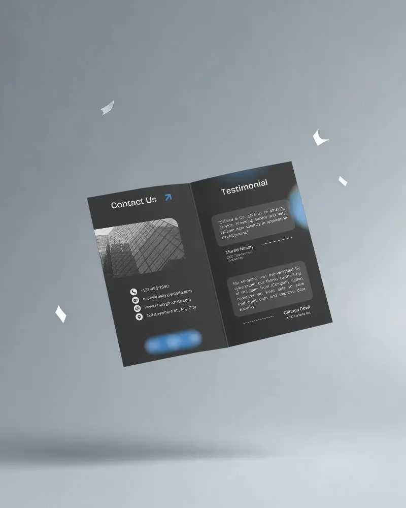Floating Open Brochure Mockup With Clean Minimalist Background Isolated For Design