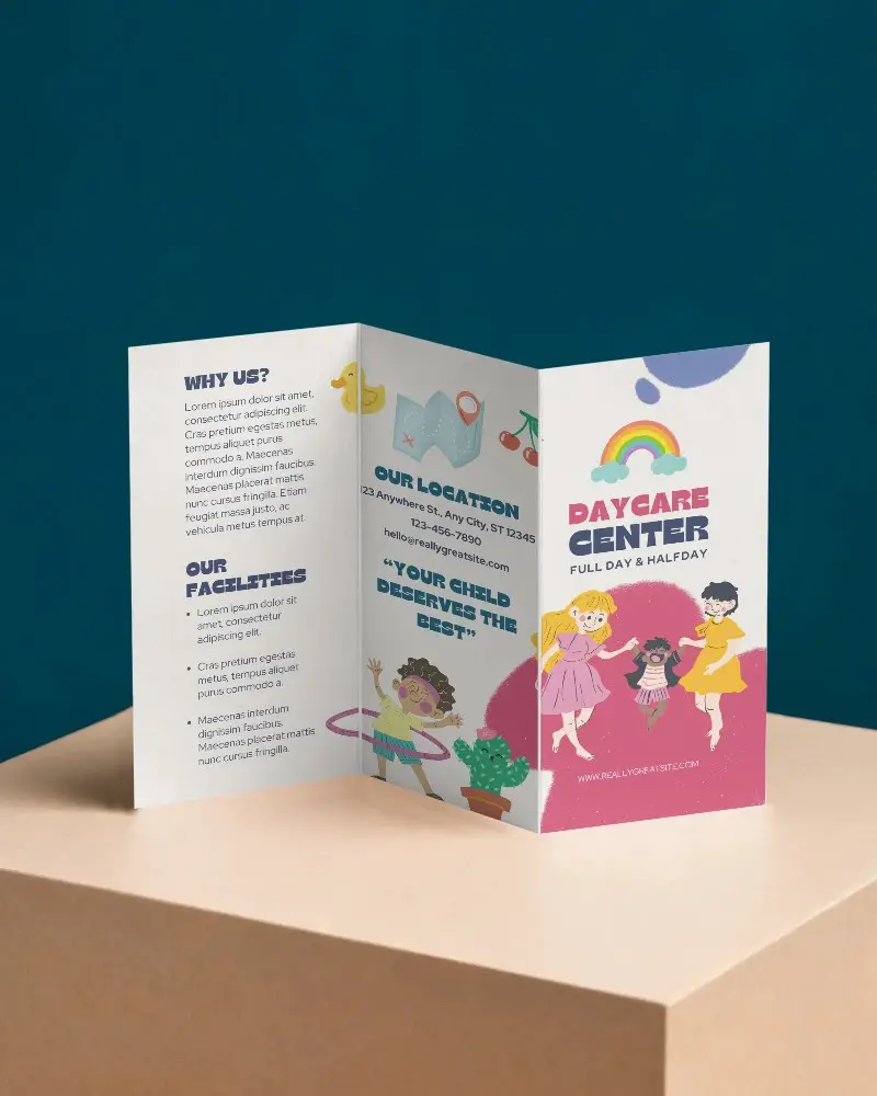 Three Panel Brochure Mockup Stylish Modern Presentations For Business Marketing Promotions