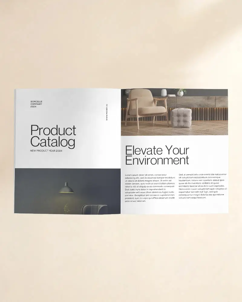 Realistic Empty Brochure Mockup Showing Two Pages For Marketing Material Preview