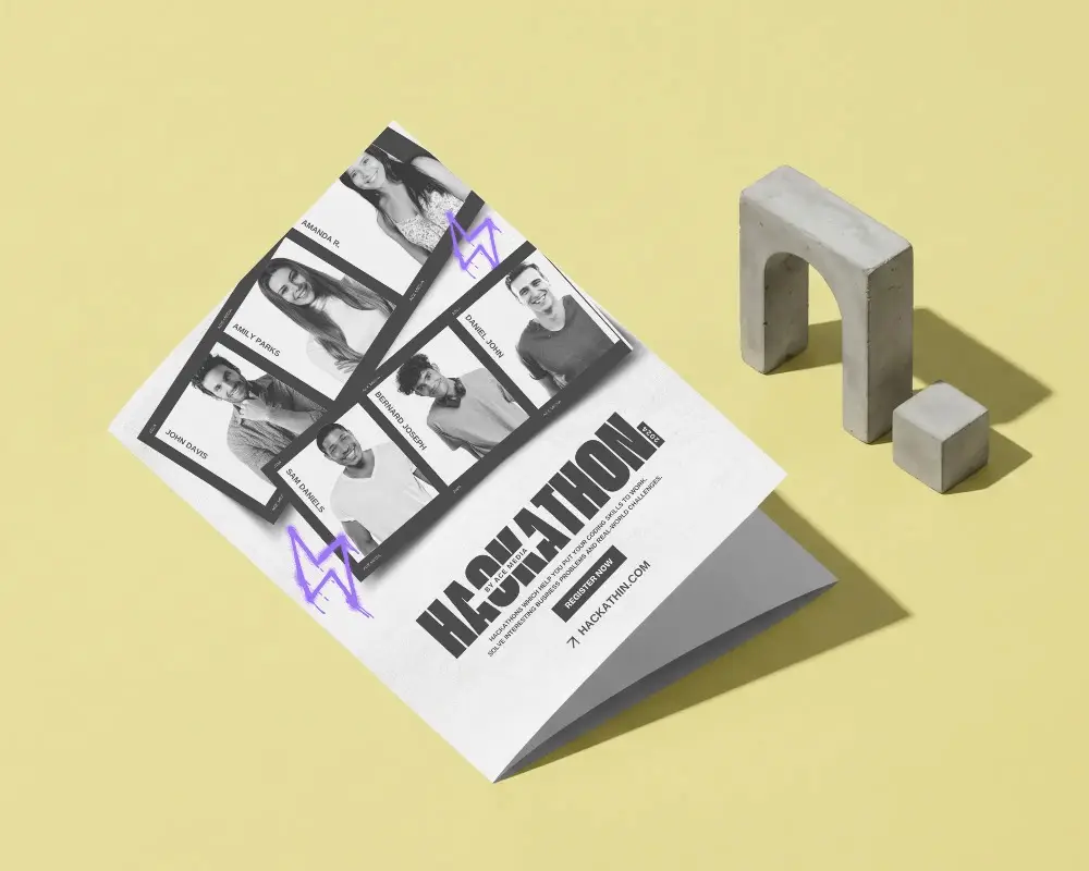 Minimalist Folded Brochure Mockup With Stylish Geometry And Clean Layout For Branding