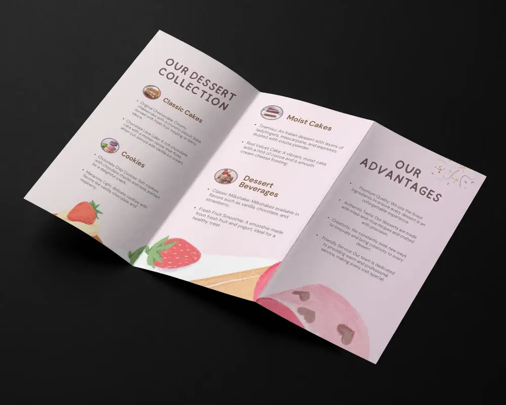 Tri Fold Brochure Mockup With Clean Blank Sheets For Print Design Presentation Use