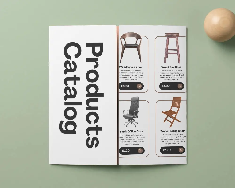 Sleek Minimalist Two Panel Brochure Mockup For Clean Professional Presentations
