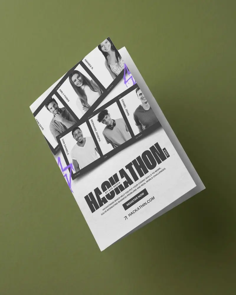 Minimalistic Paper Brochure Mockup Floating High Quality Print Layout For Branding Materials