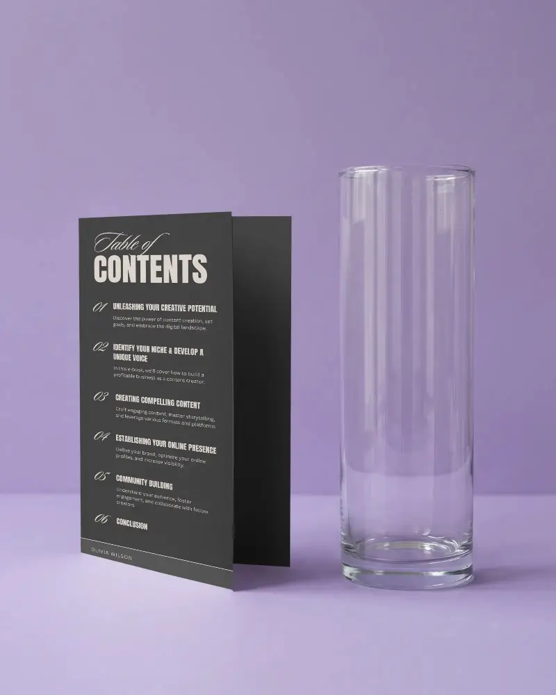 Realistic Brochure Mockup With Clear Glass Isolated On Simple Background For Design Showcase