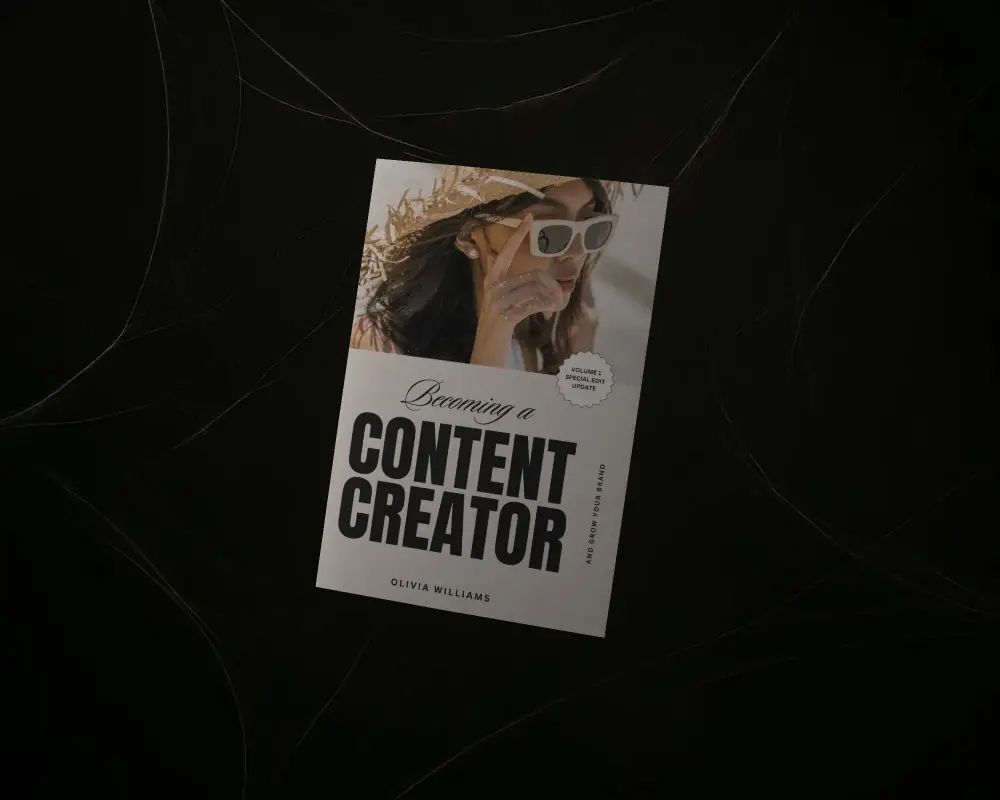 Sleek Minimalist Brochure Mockup Displaying Blank Cover In Dark Themed Background For Showcase