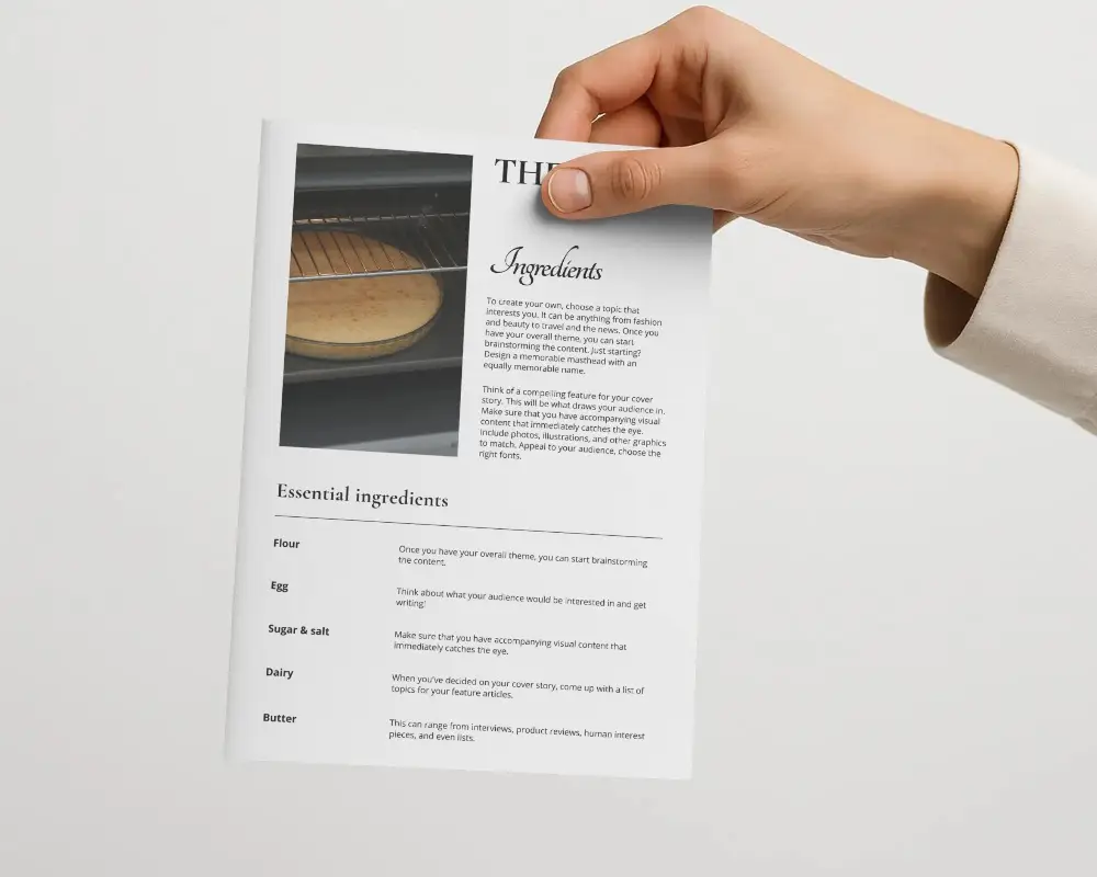 Hand Holding Minimalist Brochure Mockup For Clean Design Presentation And Marketing Materials
