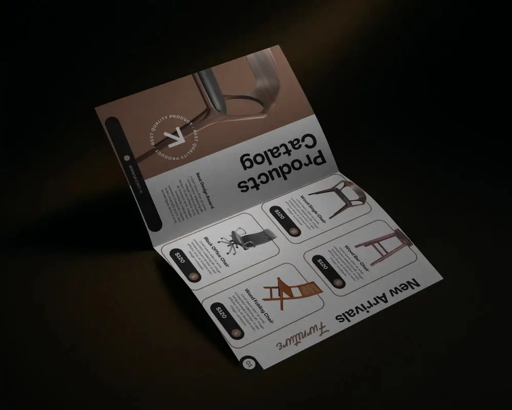 High Quality Open Brochure Mockup Showcasing Inner Pages For Design Presentation
