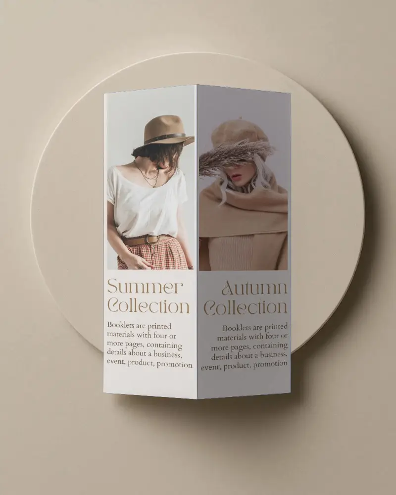 Modern Bifold Brochure Mockup With Clean Lines And Stylish Minimalist Background For Promotions