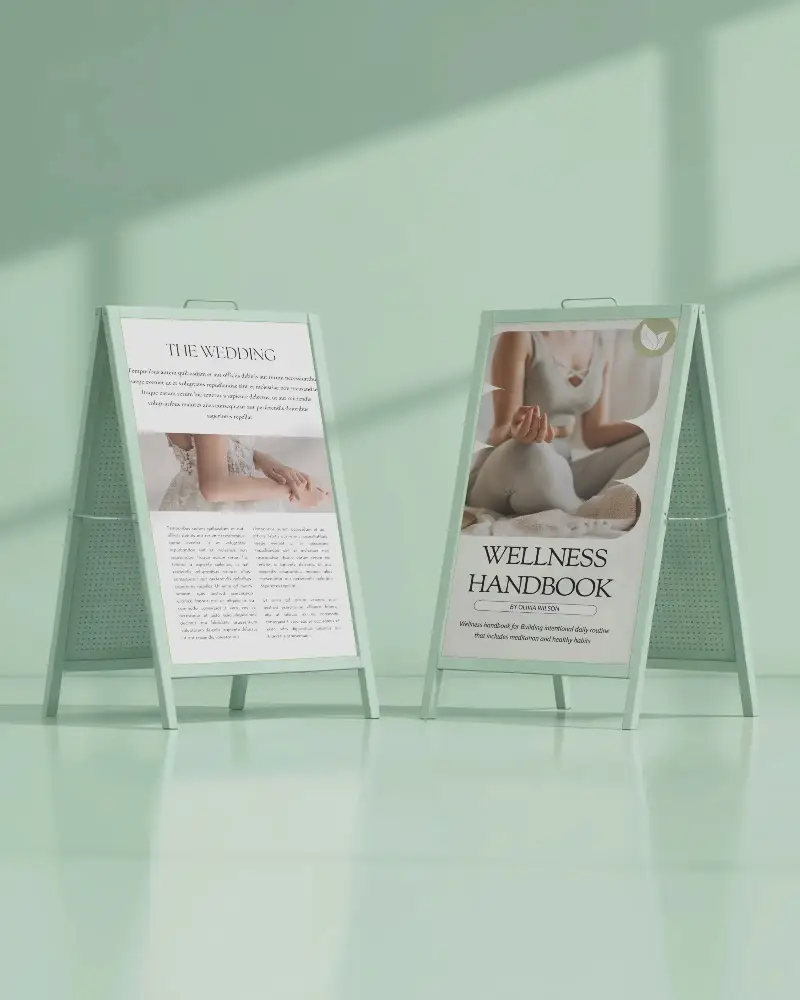 Freestanding Brochure Display Stand Mockup For Retail Marketing And Promotion