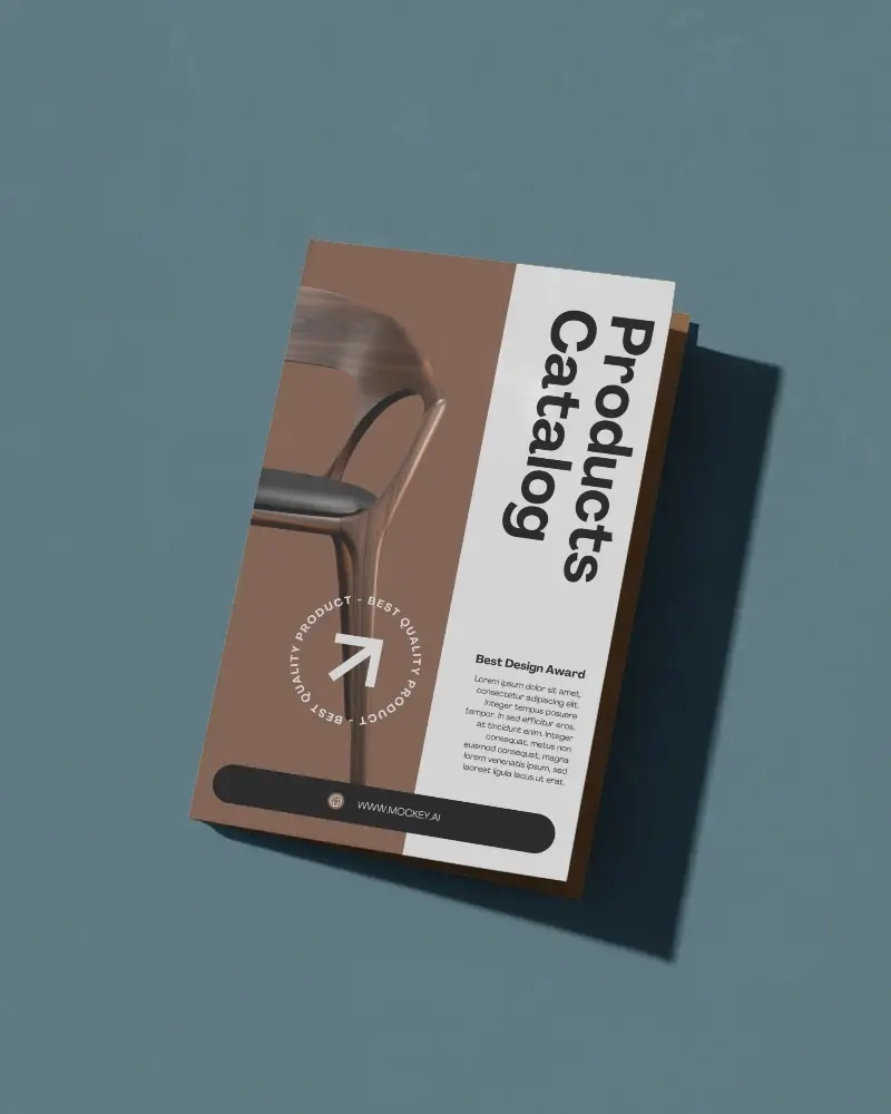 flat-lay-brochure-mockup-on-blue-surface-with-crisp-shadow-for-contrast