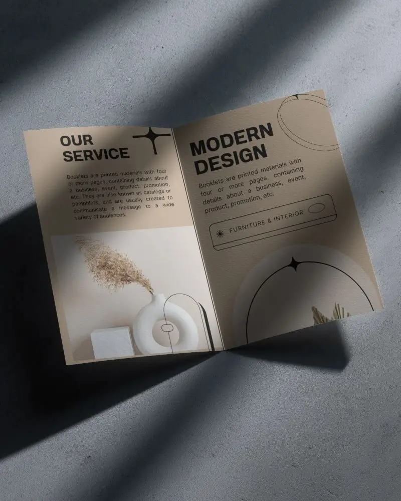 bi-fold-open-brochure-mockup-with-texture-surface-on-minimalist-background