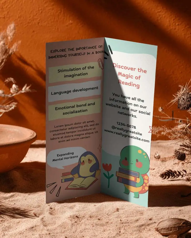 Premium Folded Brochure Mockup For Graphic Design And Printing Showcase Presentation