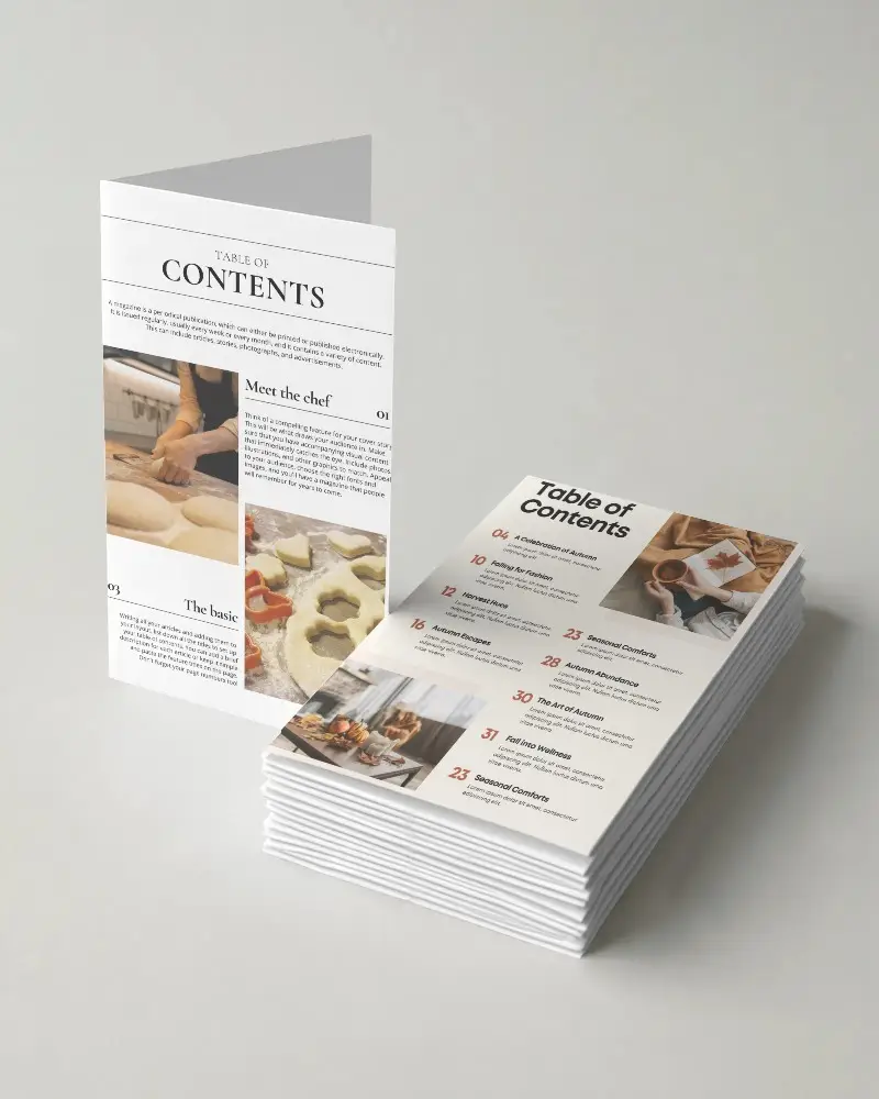 Minimalistic Folded Brochure Mockup For Professional Printing Marketing Materials Display