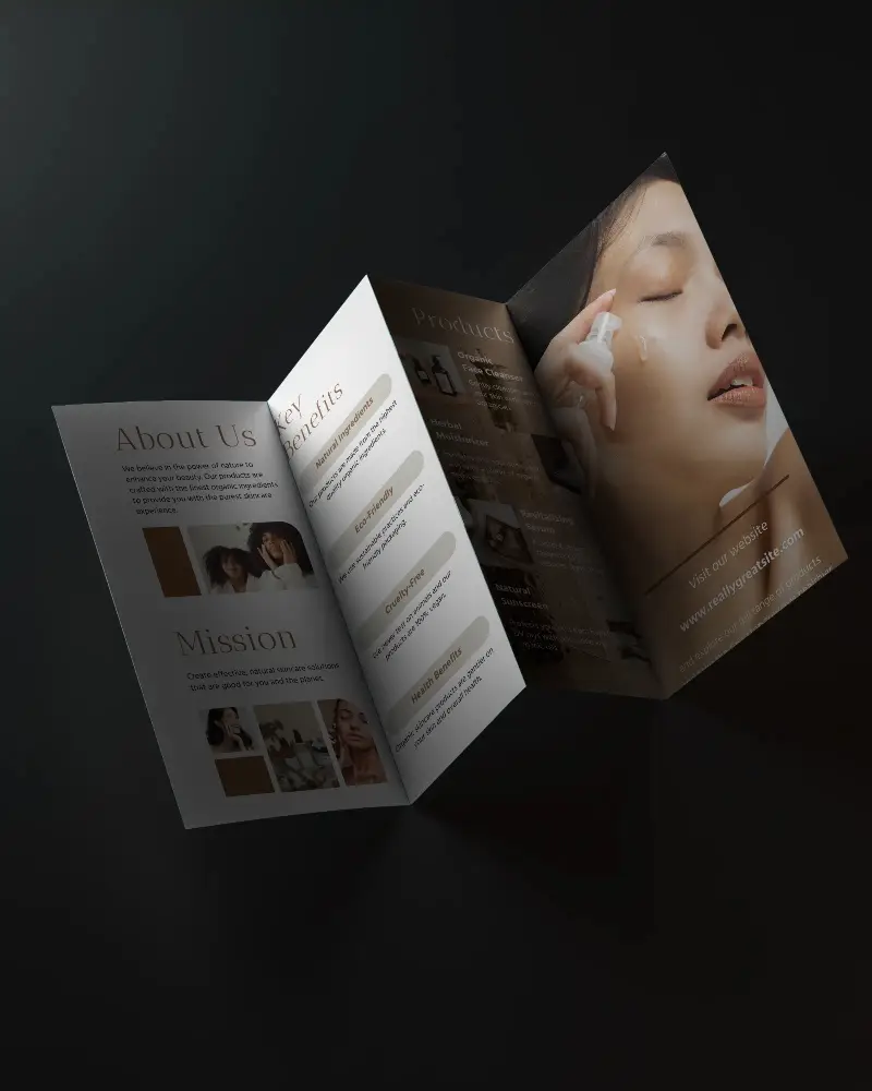 Sleek Folded Brochure Mockup With Minimalist Design For Professional Presentations