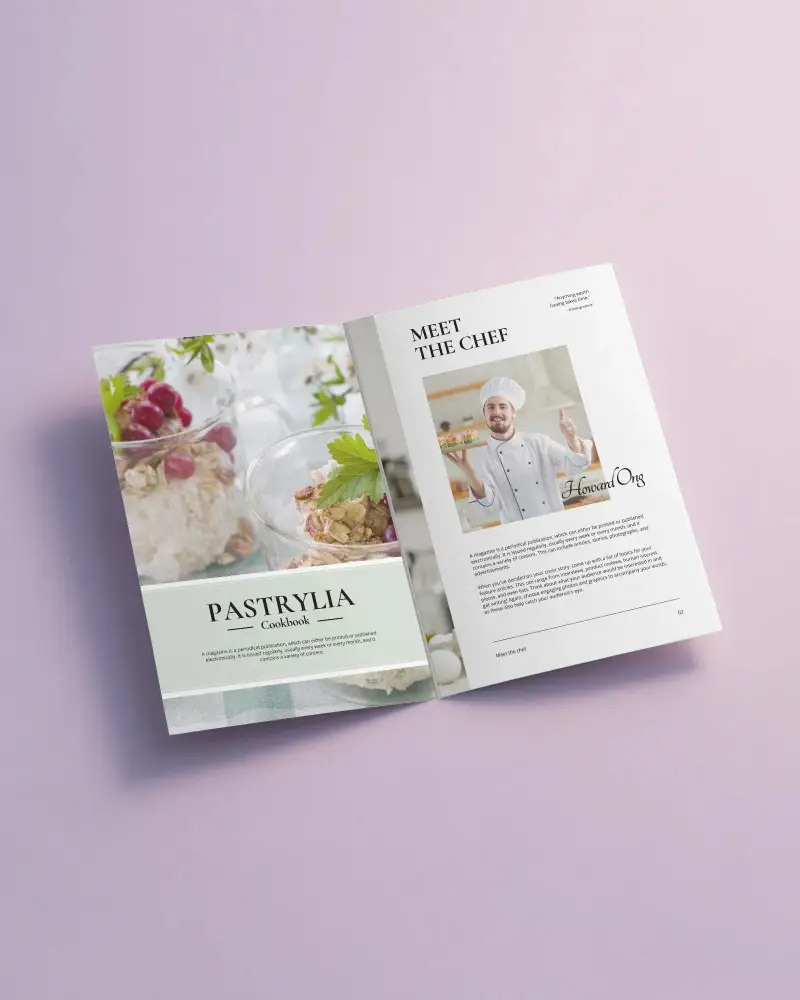 Unfolded Brochure Mockup Laid Open In Aesthetic Minimal Setting