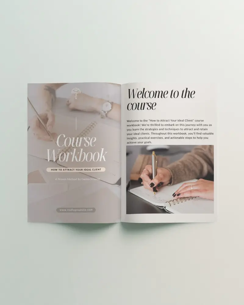 A4 Brochure Mockup Top View Open Spread On Minimal Light Background Soft Shadows Realistic Fold Lines