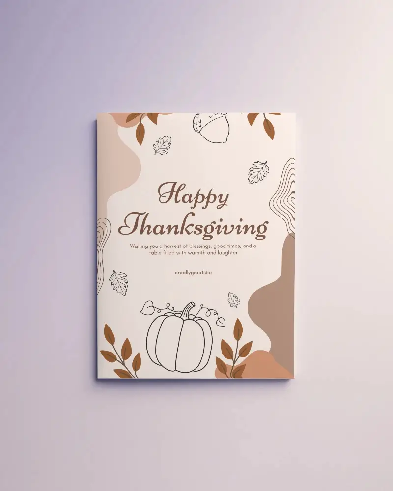 A4 Closed Brochure Mockup Top View On Minimal Gradient Purple Pink Background