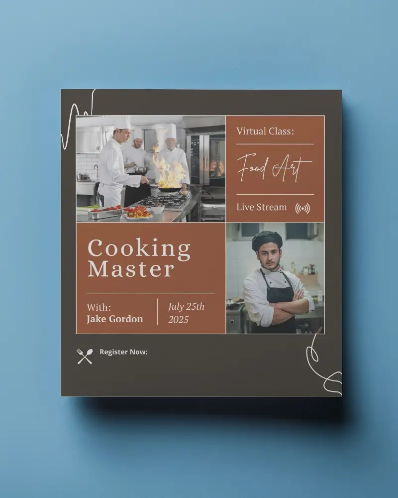 Flatlay Square Brochure Mockup On Pastel Blue Background Soft Shadow Clean Minimal Look