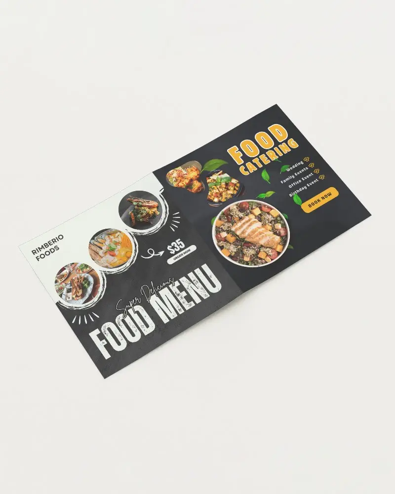 Open Bifold Brochure Mockup Top Angle On Soft Light Backdrop Clean Folds And Balanced Layout