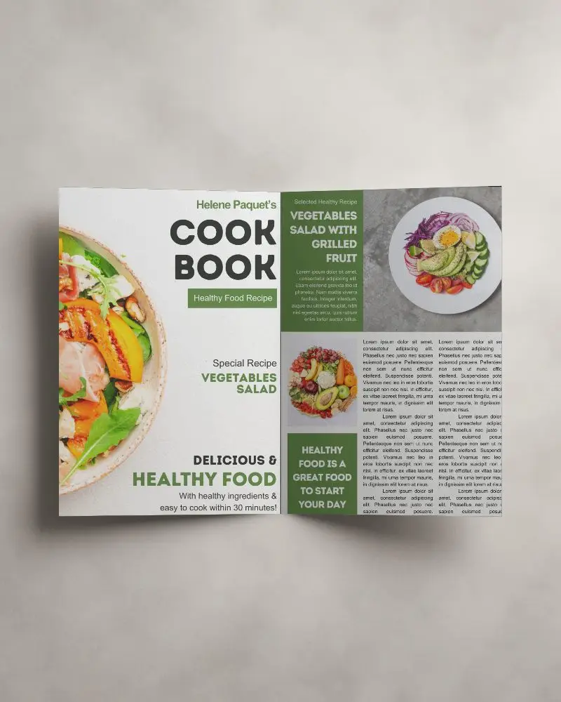 Bifold Open Brochure Mockup On Subtle Cloudy White Wall Clean Contrast Gray Tones Balanced Layout