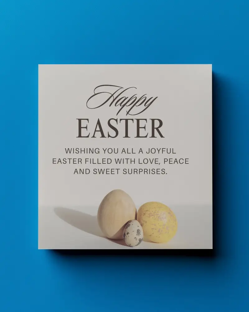 Square Brochure Mockup On Bright Blue Background Flat Lay With Soft Shadows Bold Visual Appeal