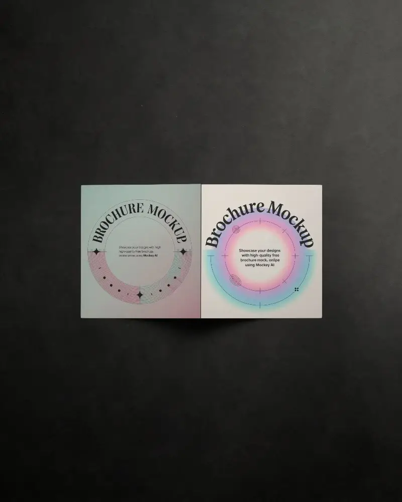 Landscape Brochure Mockup Open On Sandy Desert Dunes With Golden Hour Lighting And Natural Shadows