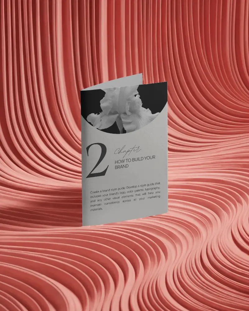 Minimalist Stationery Design Brochure Layout With Folded Pages And Organic Flowing Pattern 0339