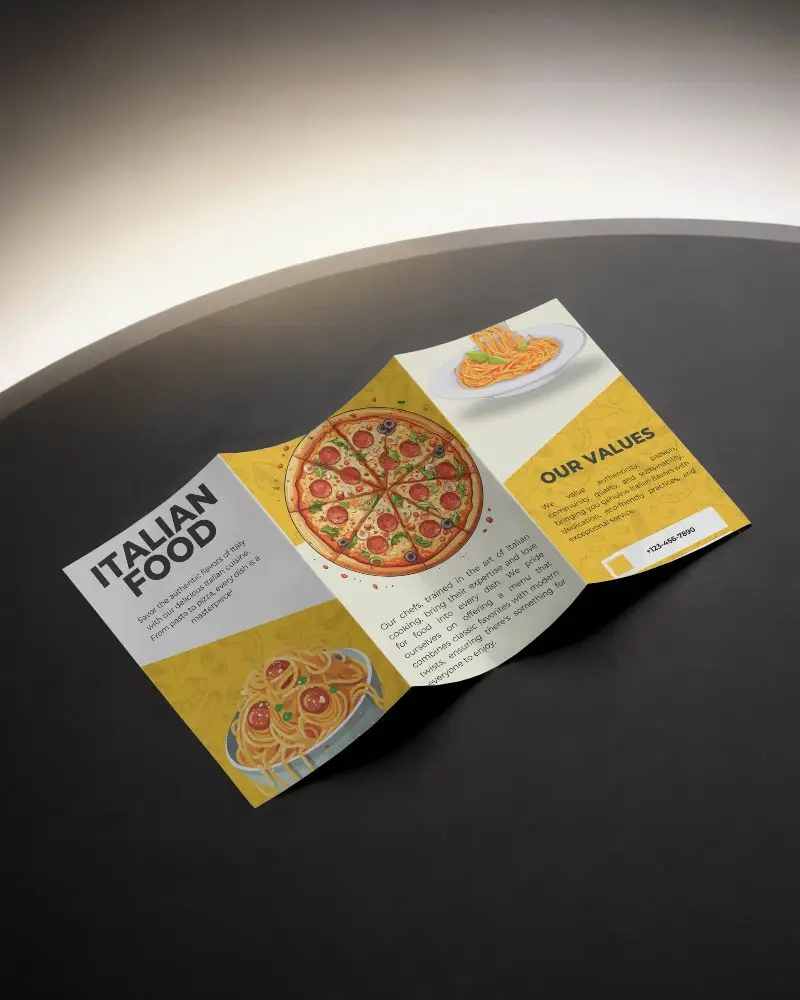 Realistic Trifold Brochure Mockup On Minimalist Background For Branding And Advertising 0375