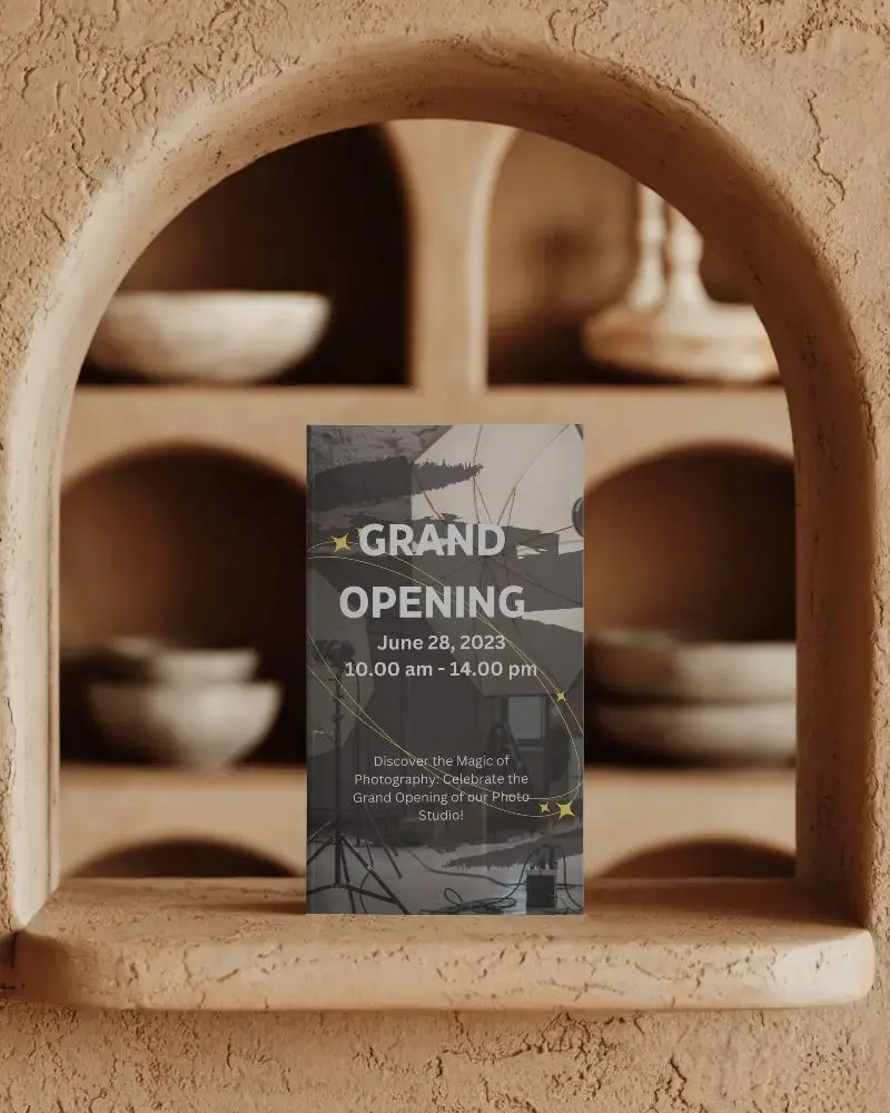 Elegant Vertical Brochure Mockup On Textured Arched Niche For Modern Branding Presentations 0381