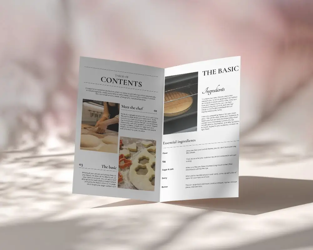 Minimalistic Brochure Mockup Blank Two Page Layout Vertical Stance Light Shadow Effects 0418