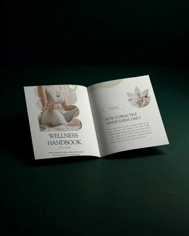 Minimalistic Open Brochure Mockup For Print Presentation And Marketing Material Design 0430