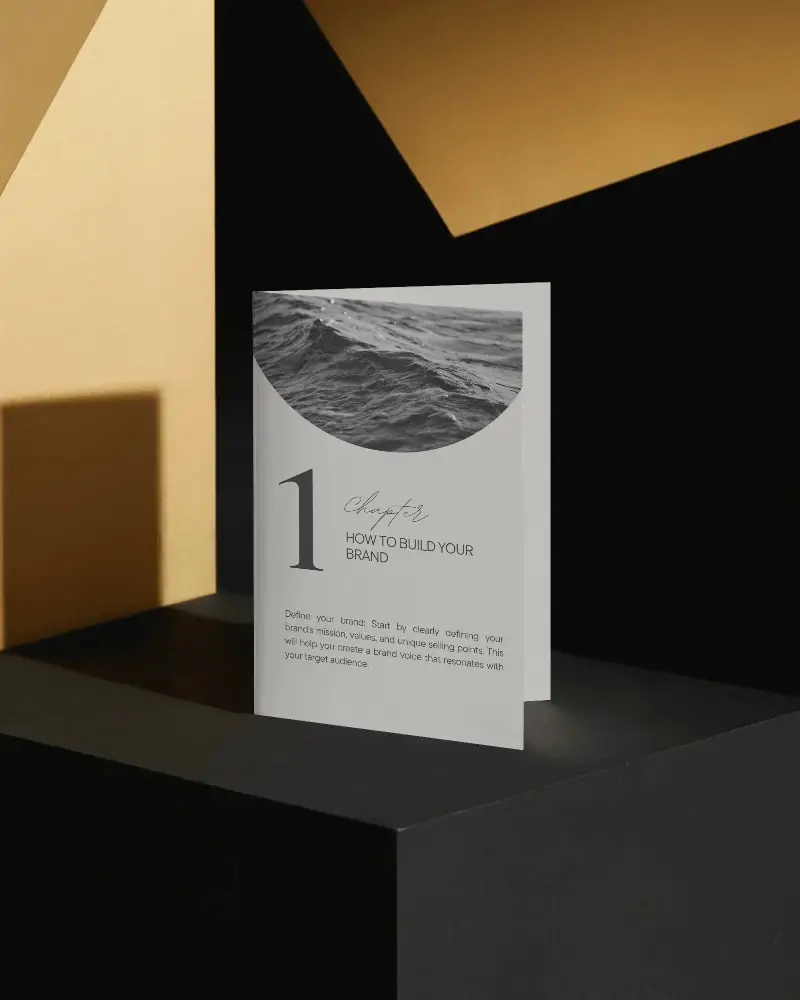 Elegant Folded Brochure Mockup On Minimalist Surface For Design Presentation