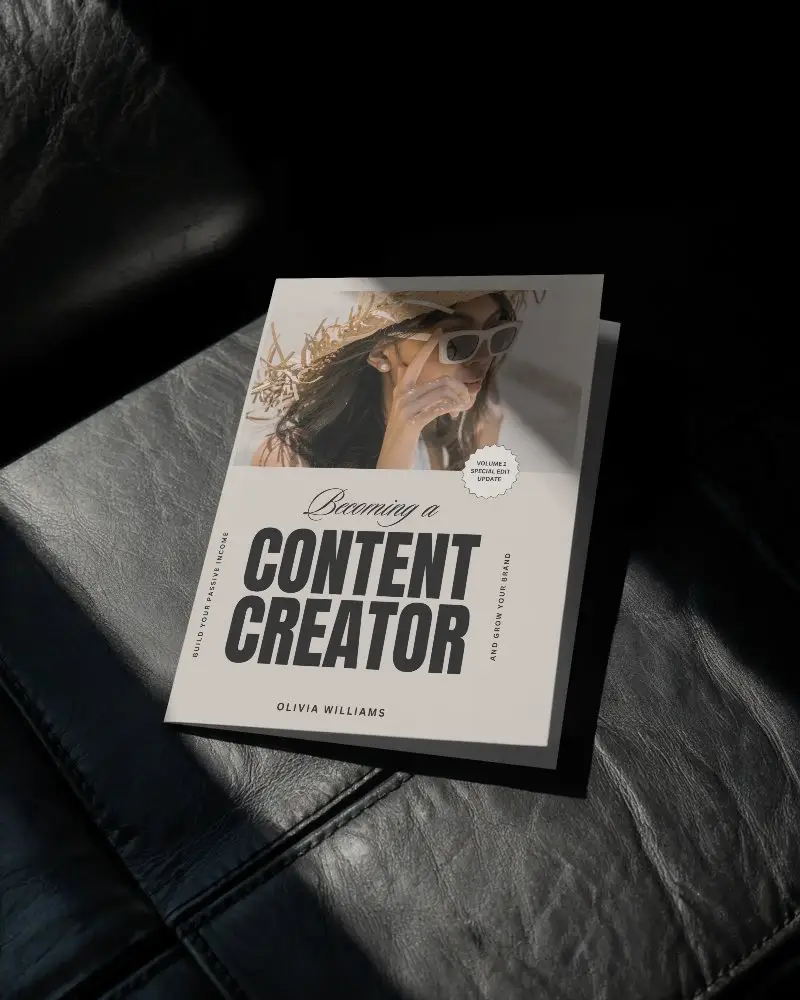 Sleek Minimalist Brochure Mockup On A Textured Leather Surface With Natural Light